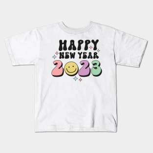 Groovy Happy New Year 2023 Kids T-Shirt